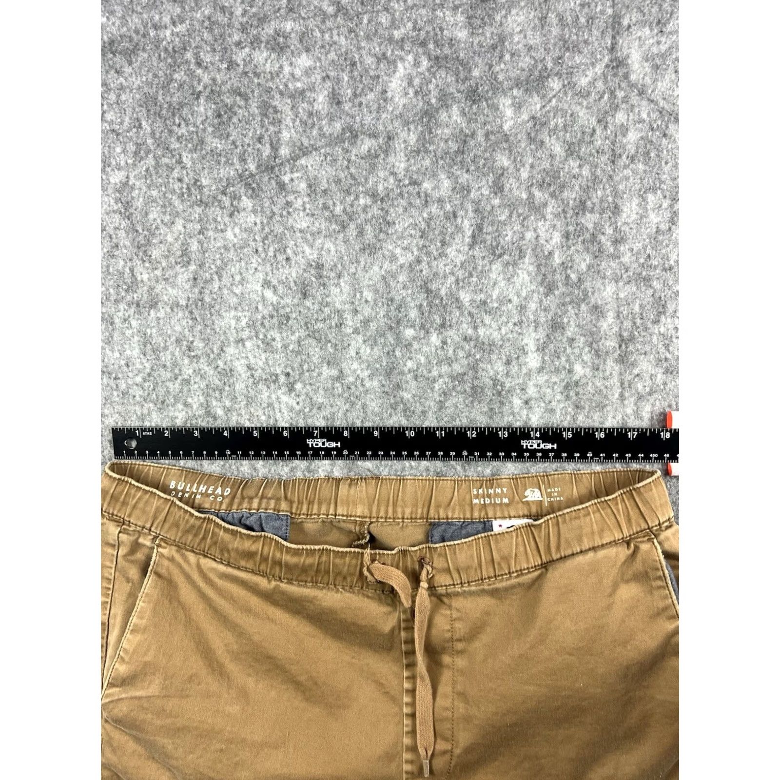 Denime Bullhead Denim Mens Khaki Jogger Pants Skinny 28in Inseam Elastic Waist Casual Mid Rise Regular Size M Brown Size US 31 - 3 Thumbnail