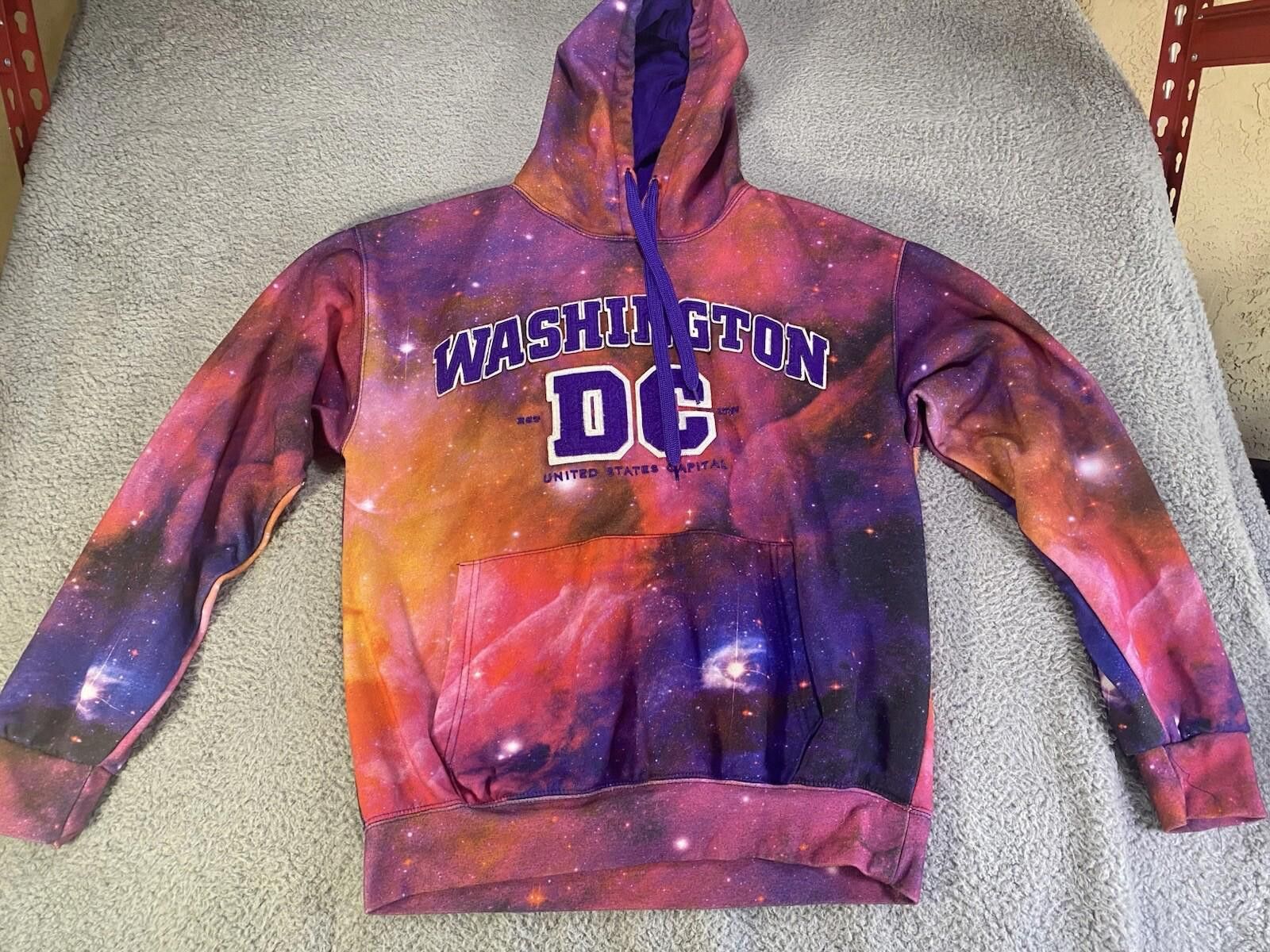 DC Washington DC Hoodie Large Tie Dye Theme made USA y2k vtg Size US L / EU 52-54 / 3 - 2 Thumbnail