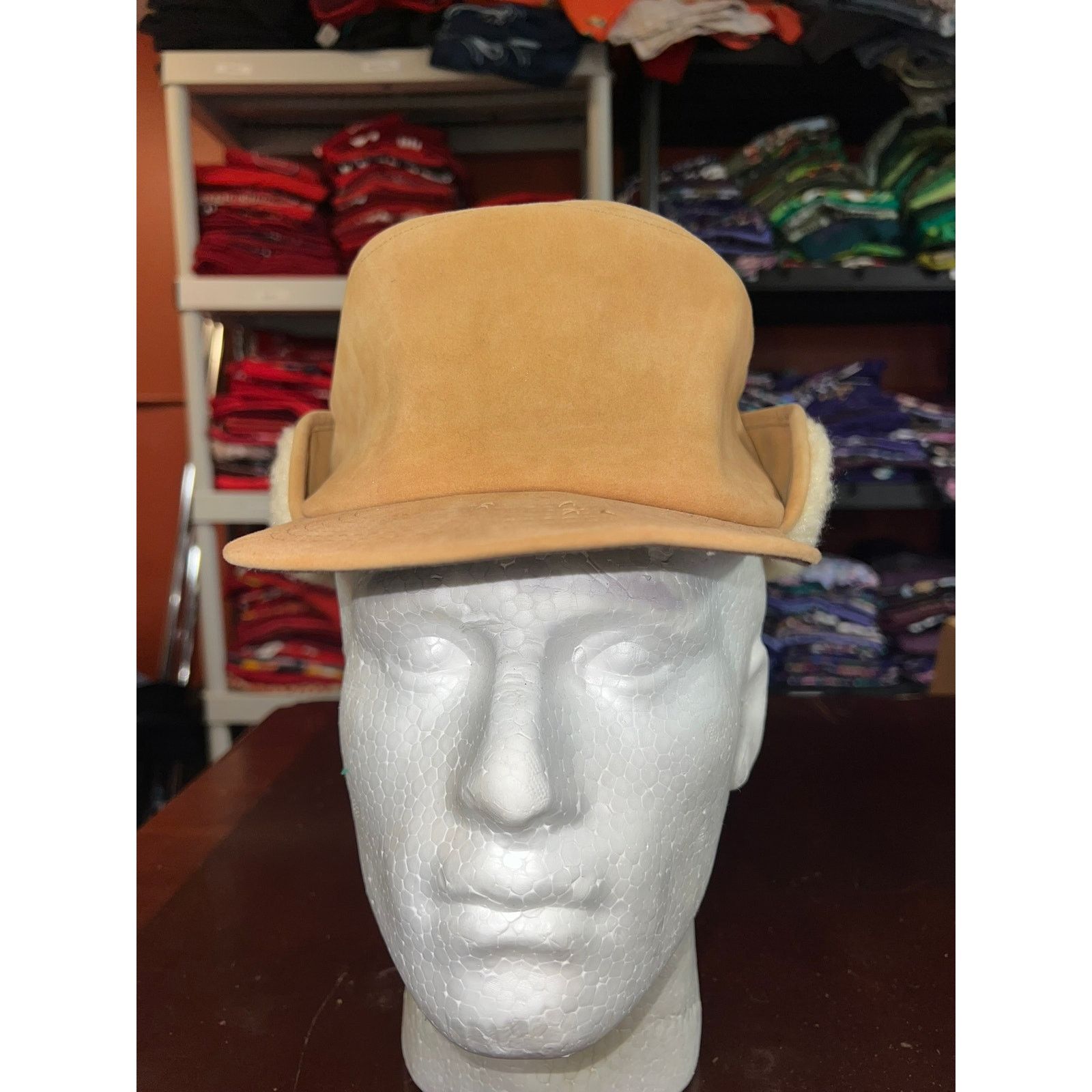 Vintage Vintage Trapper Hat Sheepskin Suede K-Brand 1980s 80s VTG OS Size ONE SIZE - 3 Thumbnail