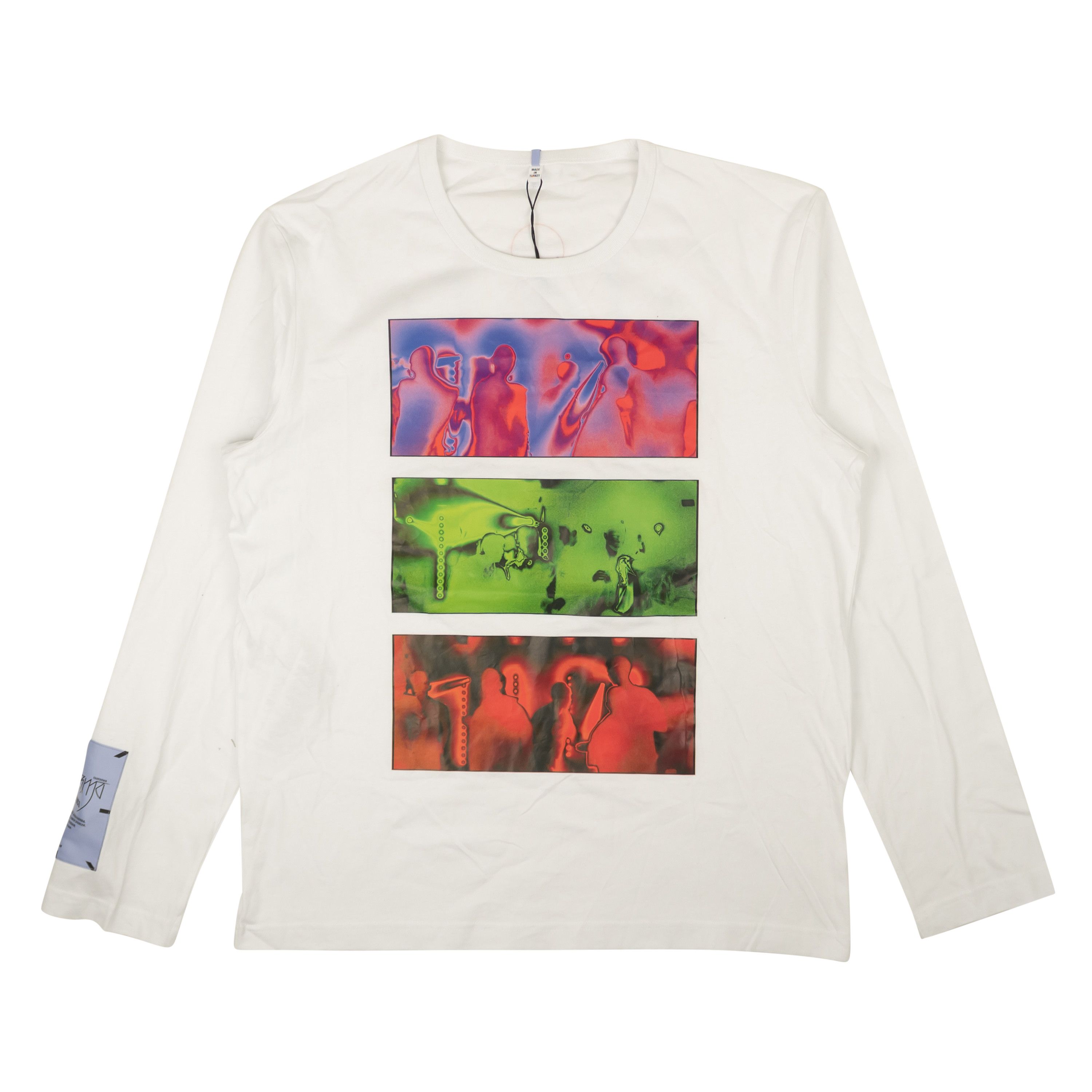 image of White & Multi Fa-5 Dance Optical White T-Shirt Size Xl, Men's