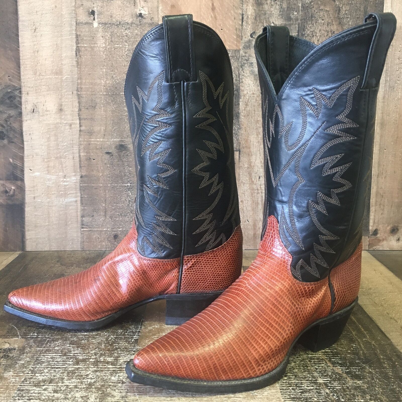 Justin Justin Teju Lizard Pointed Toe Cowboy Boots Womens 7.5 C Size US 7.5 / IT 37.5 - 1 Thumbnail