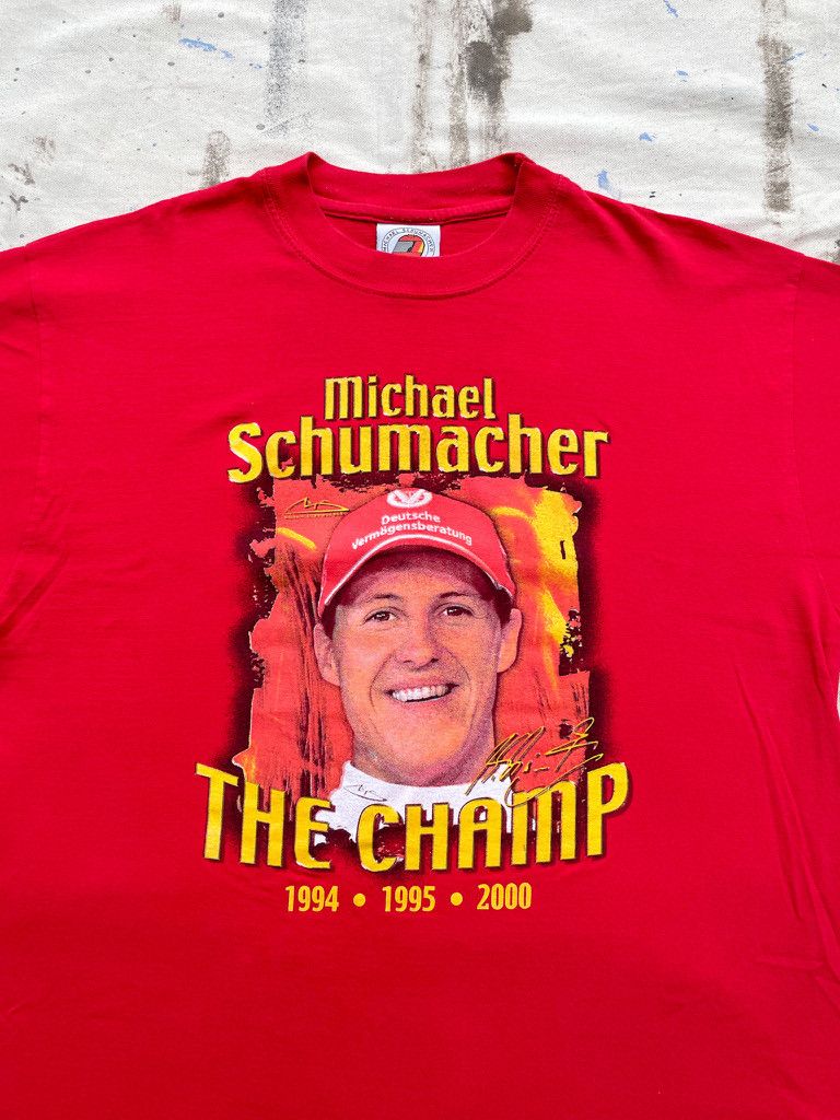 Vintage Y2K Michael Schumacher 3- Time F1 World Champion T- Shirt Size US L / EU 52-54 / 3 - 2 Thumbnail