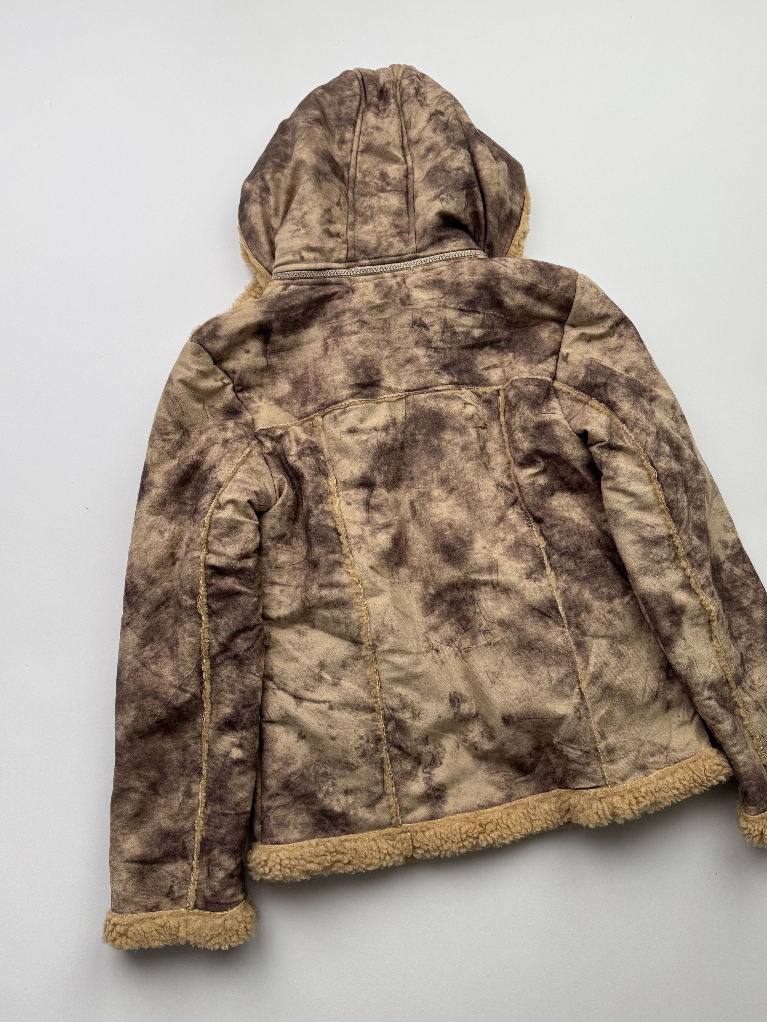 Japanese Brand Vintage Faux Sheepskin Faded Hooded Jacket B388(V48)E2 Size S / US 4 / IT 40 - 9 Thumbnail
