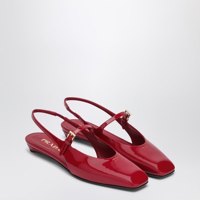 シューズ・サンダルその他 Prada Cherry patent leather slingback ballerina Prada Patent Leather Slingback Ballerinas | Saks Fifth Avenue