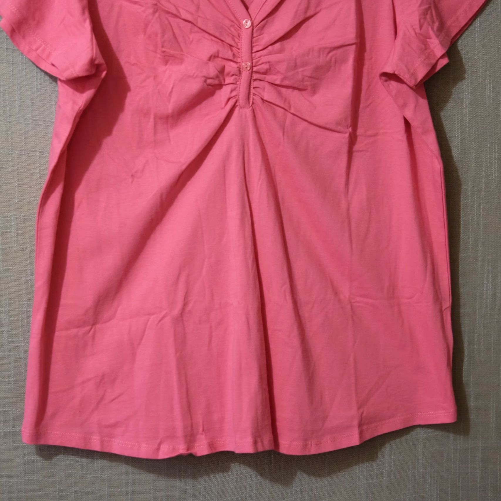 Vintage Roaman's Nwo! V-Neck Button Accent 100% Cotton Pink Womens M 14/16 Shirt Casual Womens Size M / US 6-8 / IT 42-44 - 4 Thumbnail