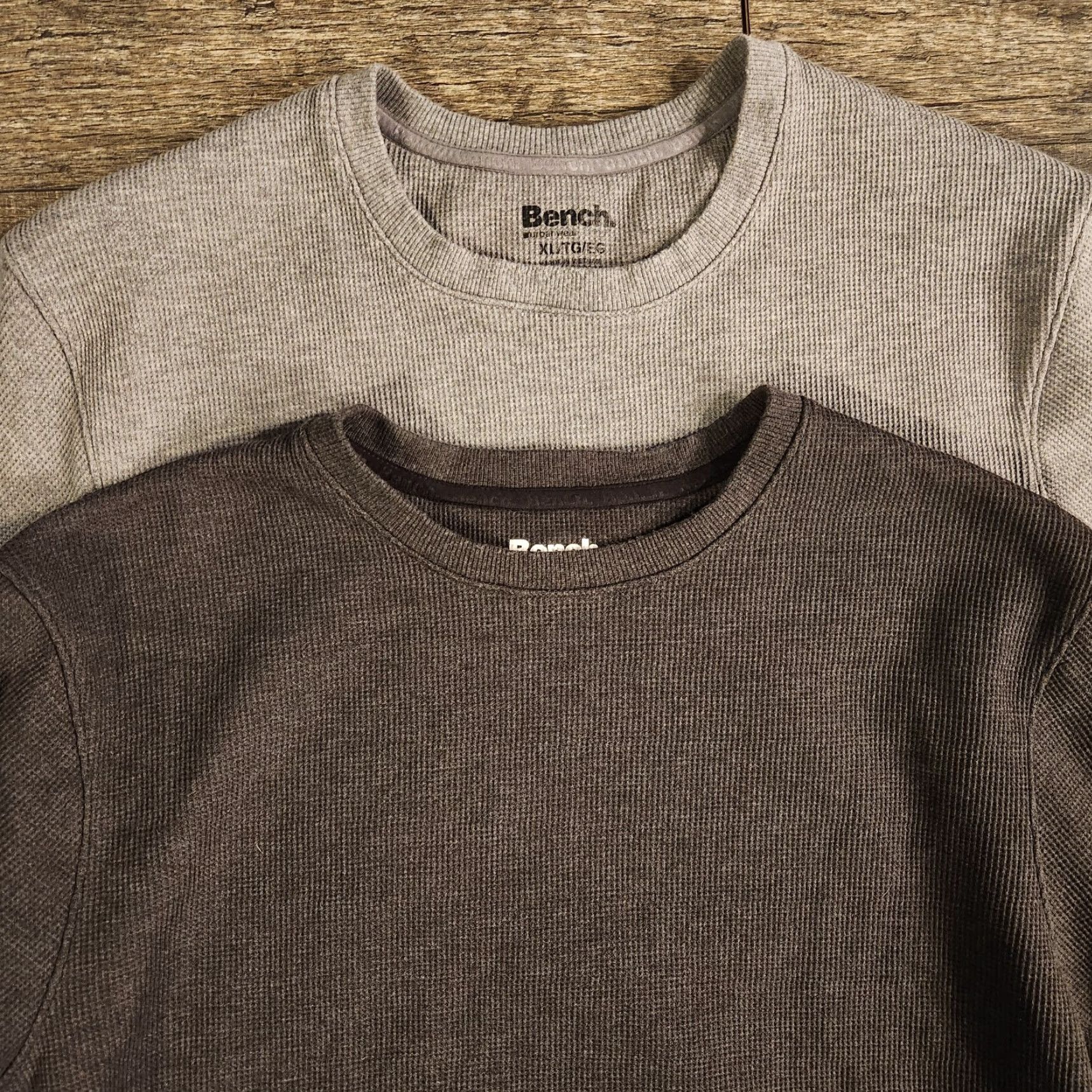 Bench Bench Crew Neck Waffle Knit Thermal Shirt Mens XL Gray Lot Of 2 Size US XL / EU 56 / 4 - 2 Thumbnail
