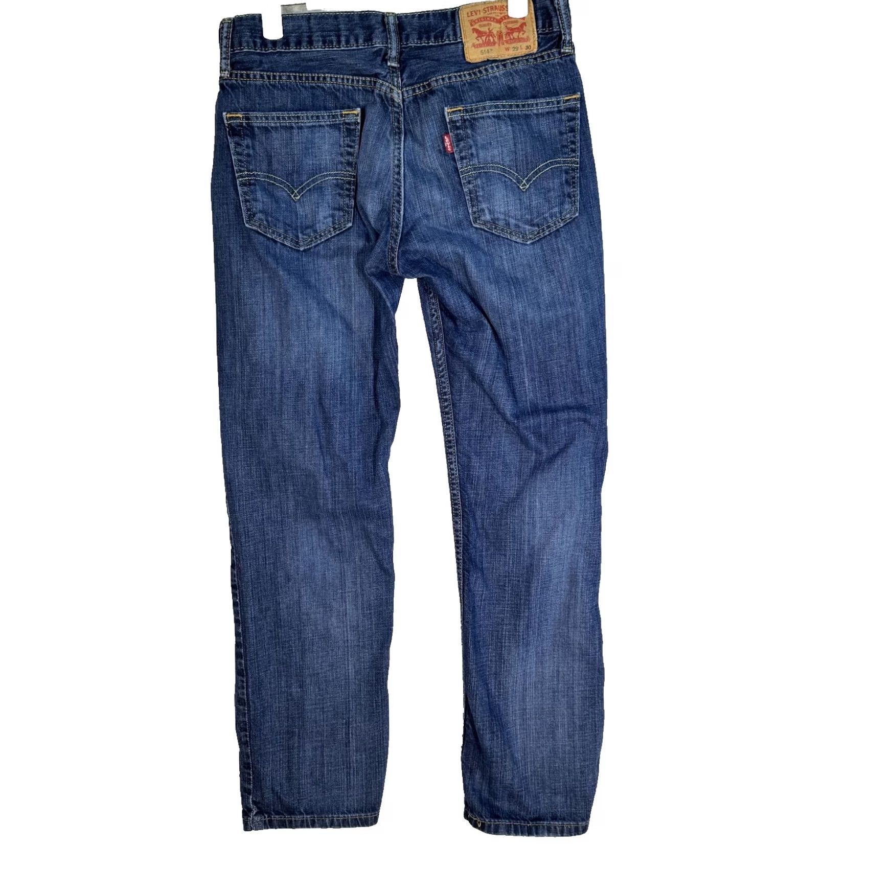Levi's Levi's 514 Jeans Mens 29x30 Blue Denim Straight Leg Medium Wash Pants Classic Size US 29 - 2 Thumbnail