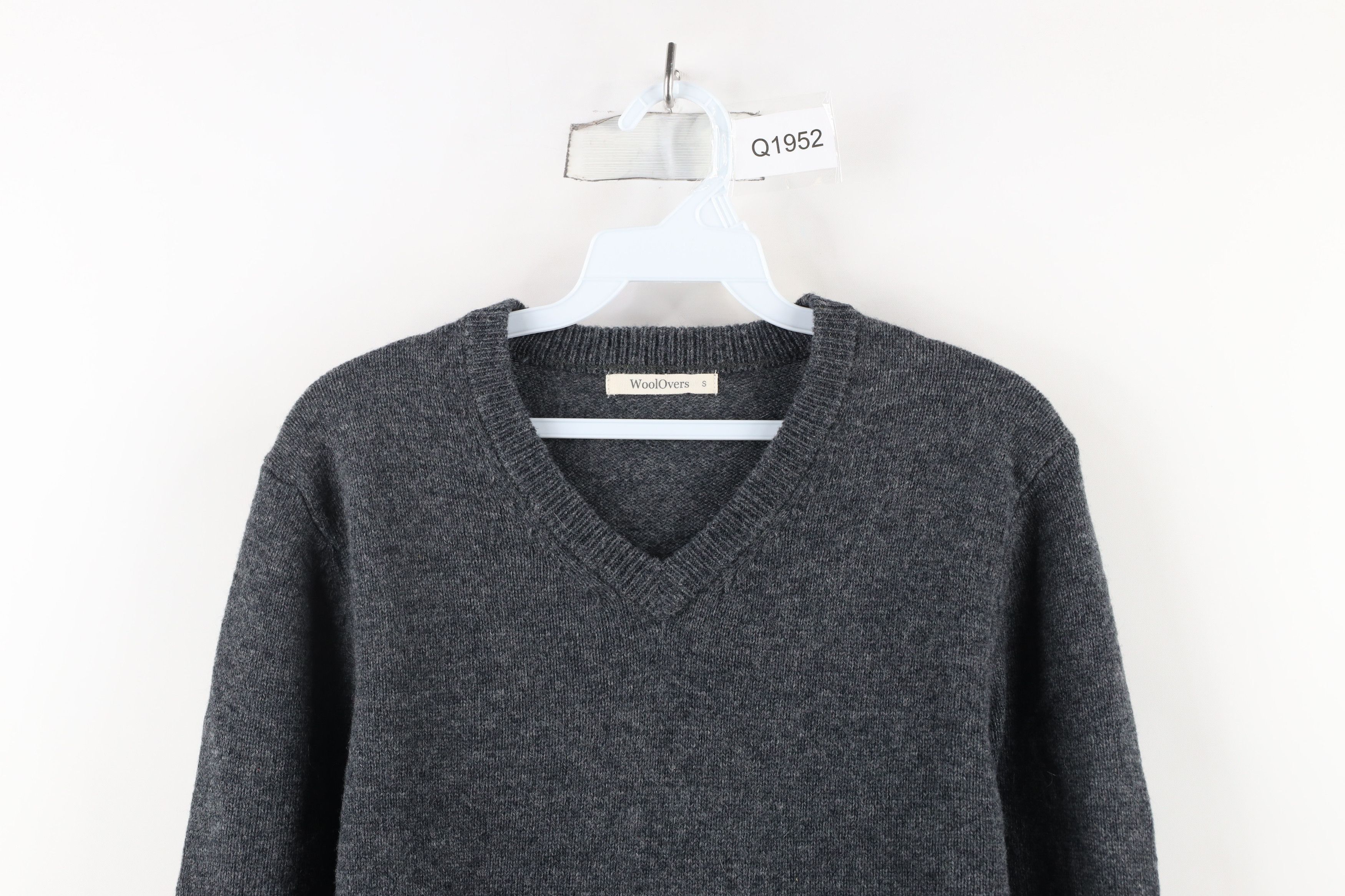 Vintage Vintage 90s Streetwear Wool Knit V-Neck Sweater Heather Gray Size US S / EU 44-46 / 1 - 2 Thumbnail