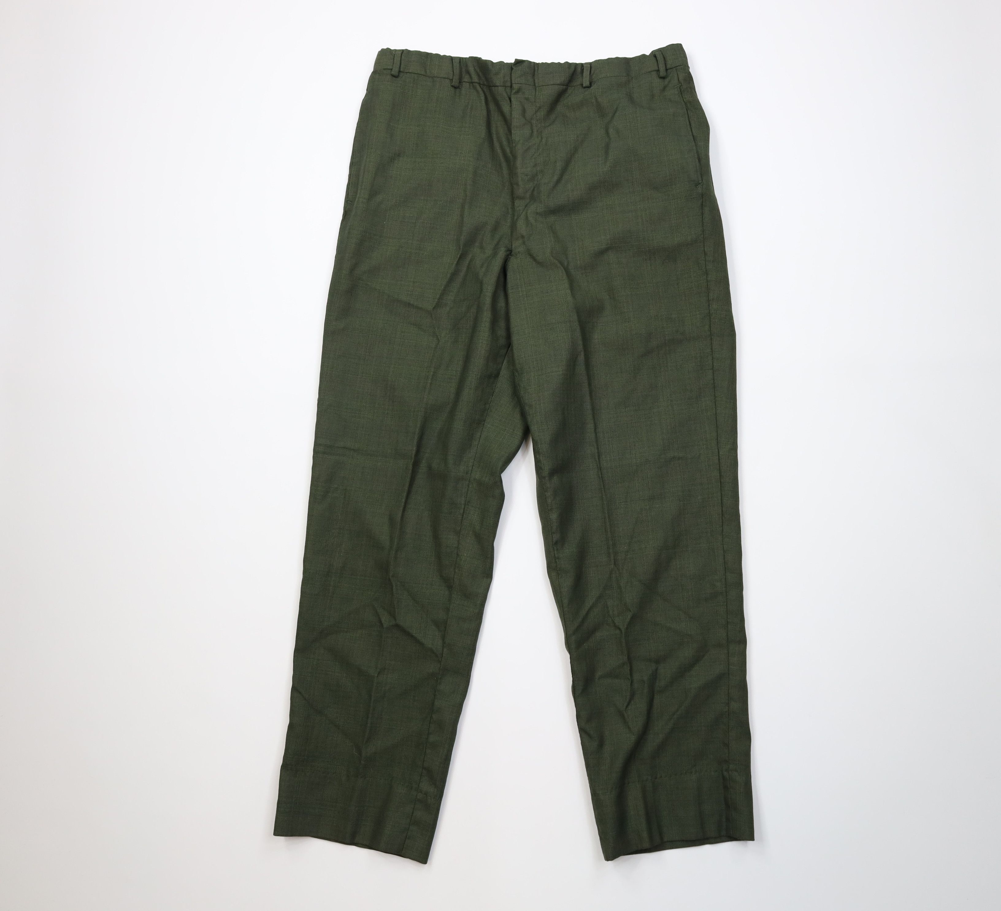 Vintage Vintage 50s Hollywood Regency Knit Chino Pants USA Green Size US 34 / EU 50 - 1 Thumbnail