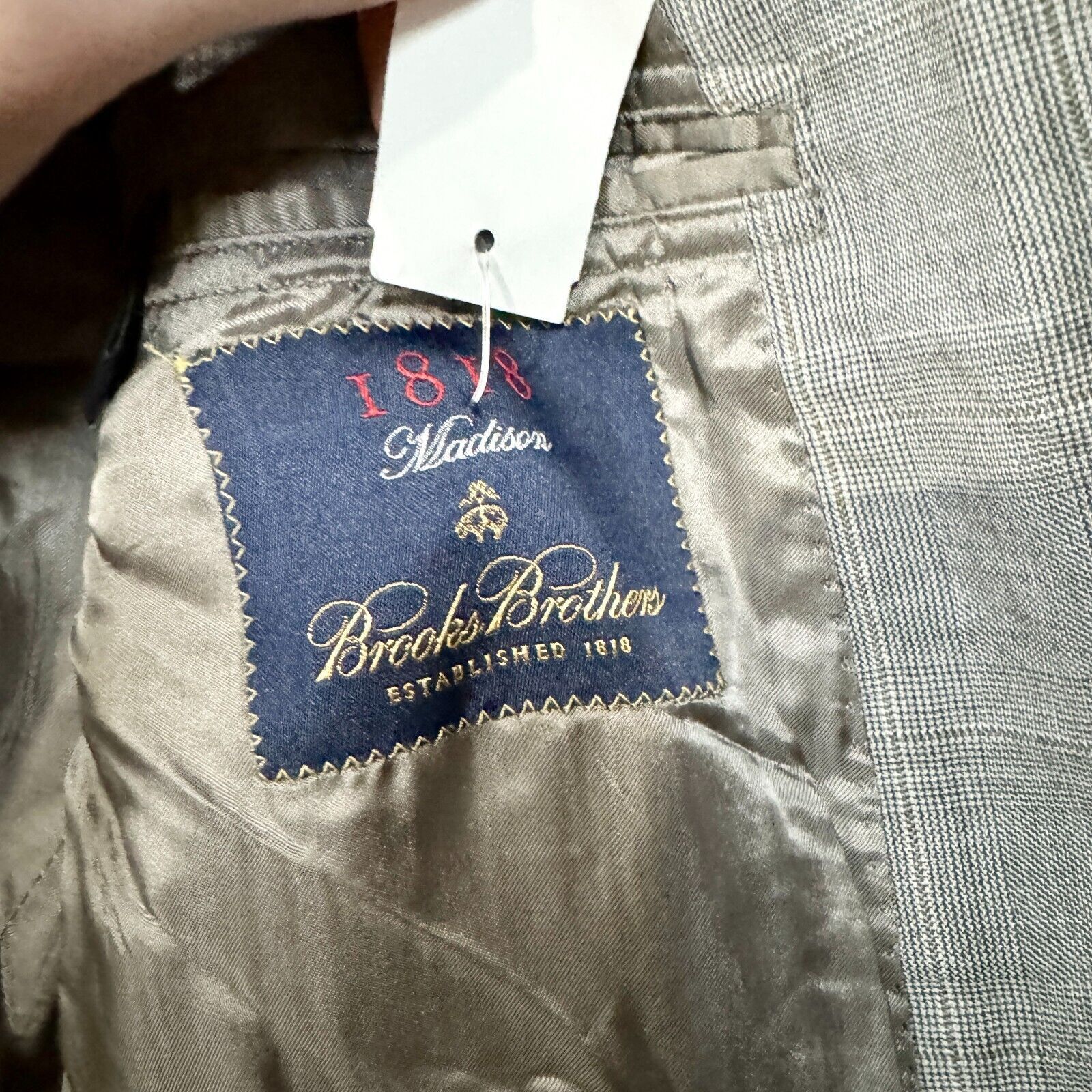 Brooks Brothers Brooks Brothers Suit Jacket Size 46R Grey 100% Wool Lined Size 46R - 6 Thumbnail