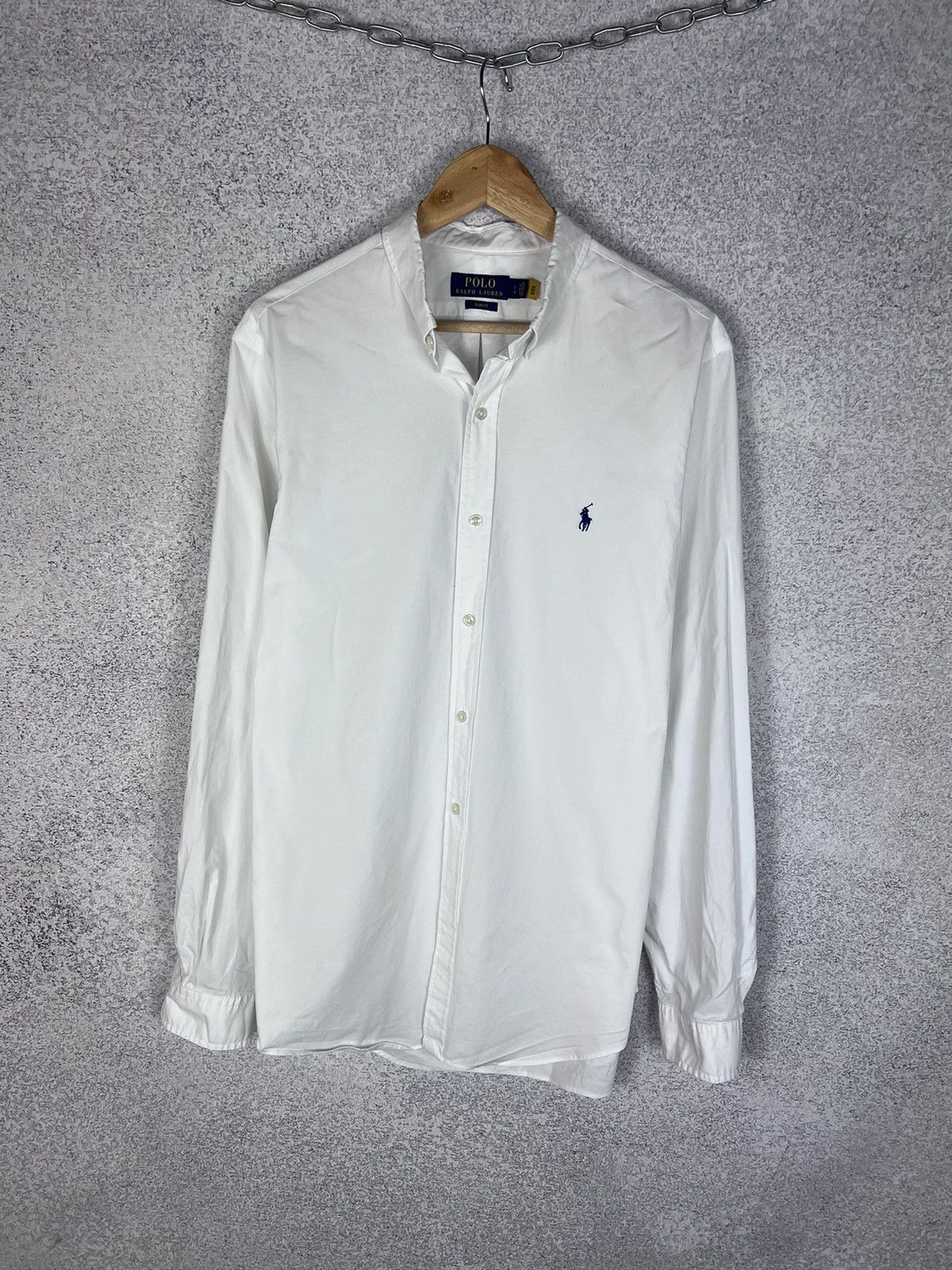 Polo Ralph Lauren Polo Ralph Lauren Slim Fit White Shirt Size US L / EU 52-54 / 3 - 1 Thumbnail