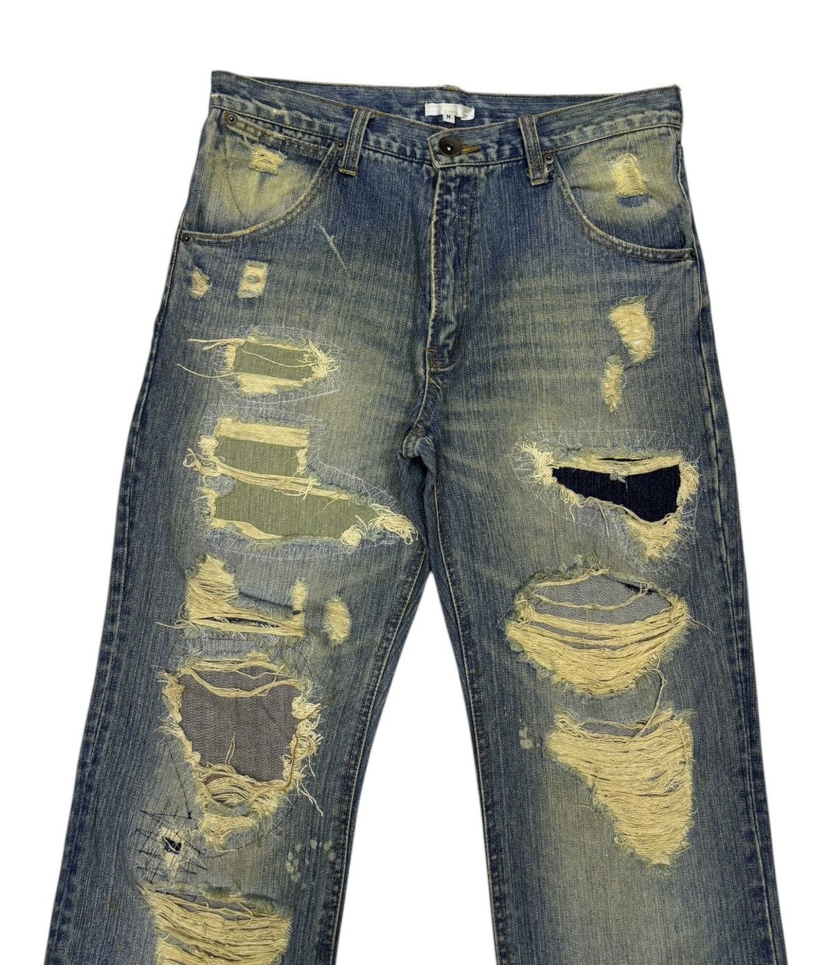 Hysteric Glamour 🔥RARE PATCHWORK DISTRESSED DENIM EXHIBITIONIST JEANS Size US 32 / EU 48 - 3 Thumbnail