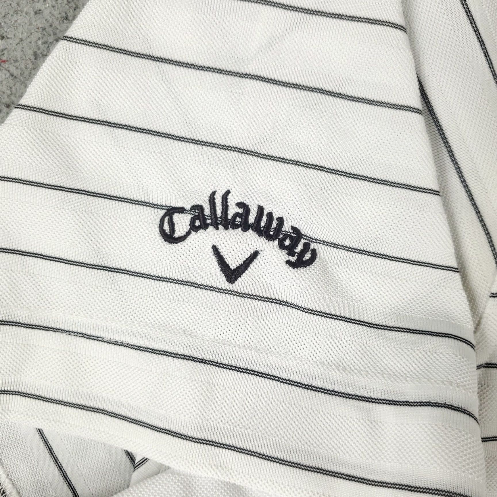 Callaway Callaway Polo Shirt Mens 2XL White Striped Short Sleeve Polo Casual Business Formal Sports Men Size US XXL / EU 58 / 5 - 3 Thumbnail