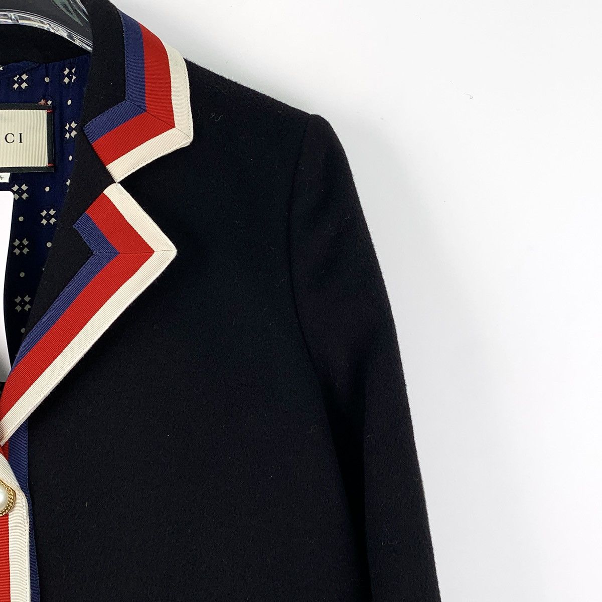 Gucci Gucci black stripe wool long-sleeved coat Size XS / US 0-2 / IT 36-38 - 3 Thumbnail