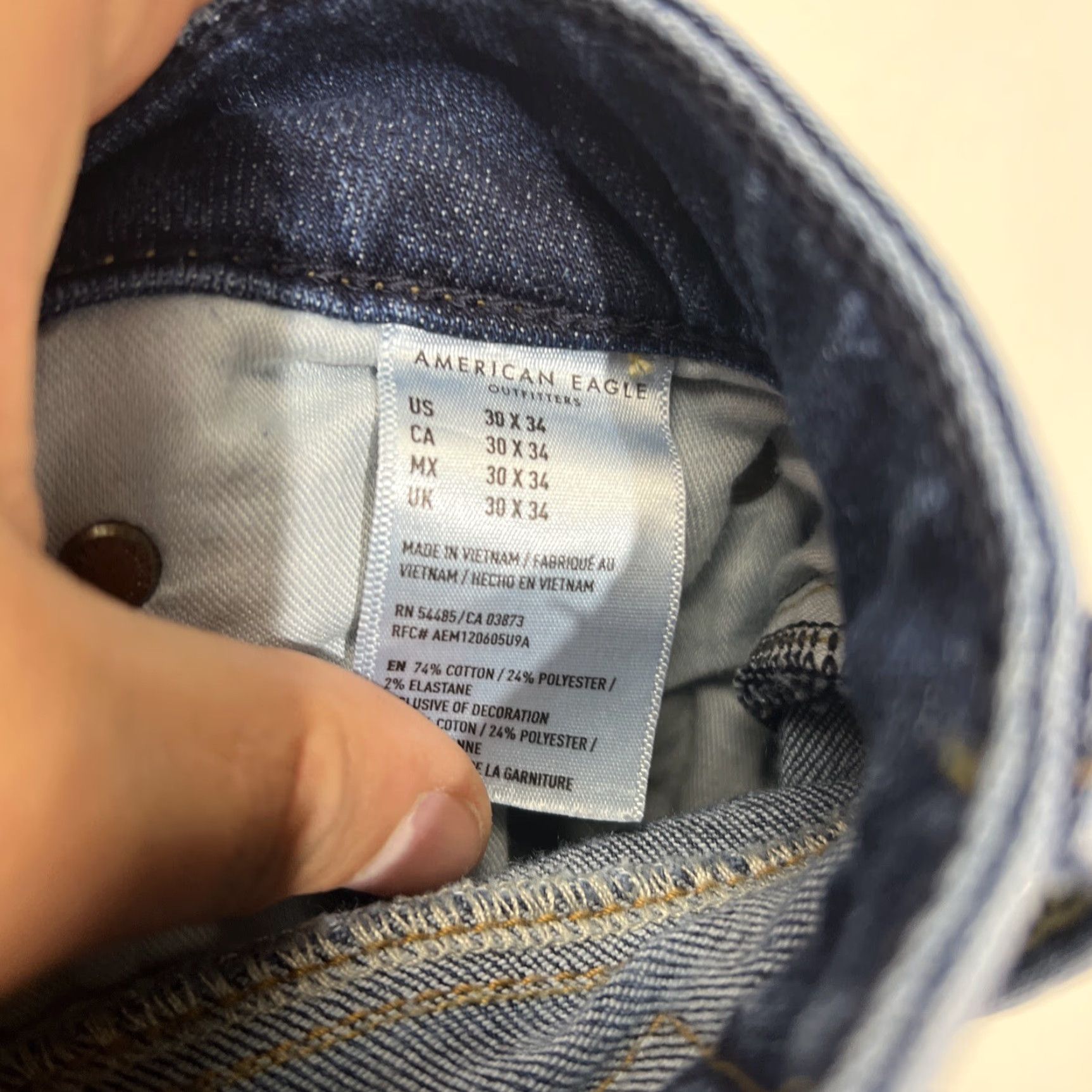 American Eagle Outfitters VINTAGE? No — (not vintage) American Eagle Next Level Airflex Jeans Slim Straight Medium Wash 30x34 Men’s Size US 30 / EU 46 - 7 Thumbnail