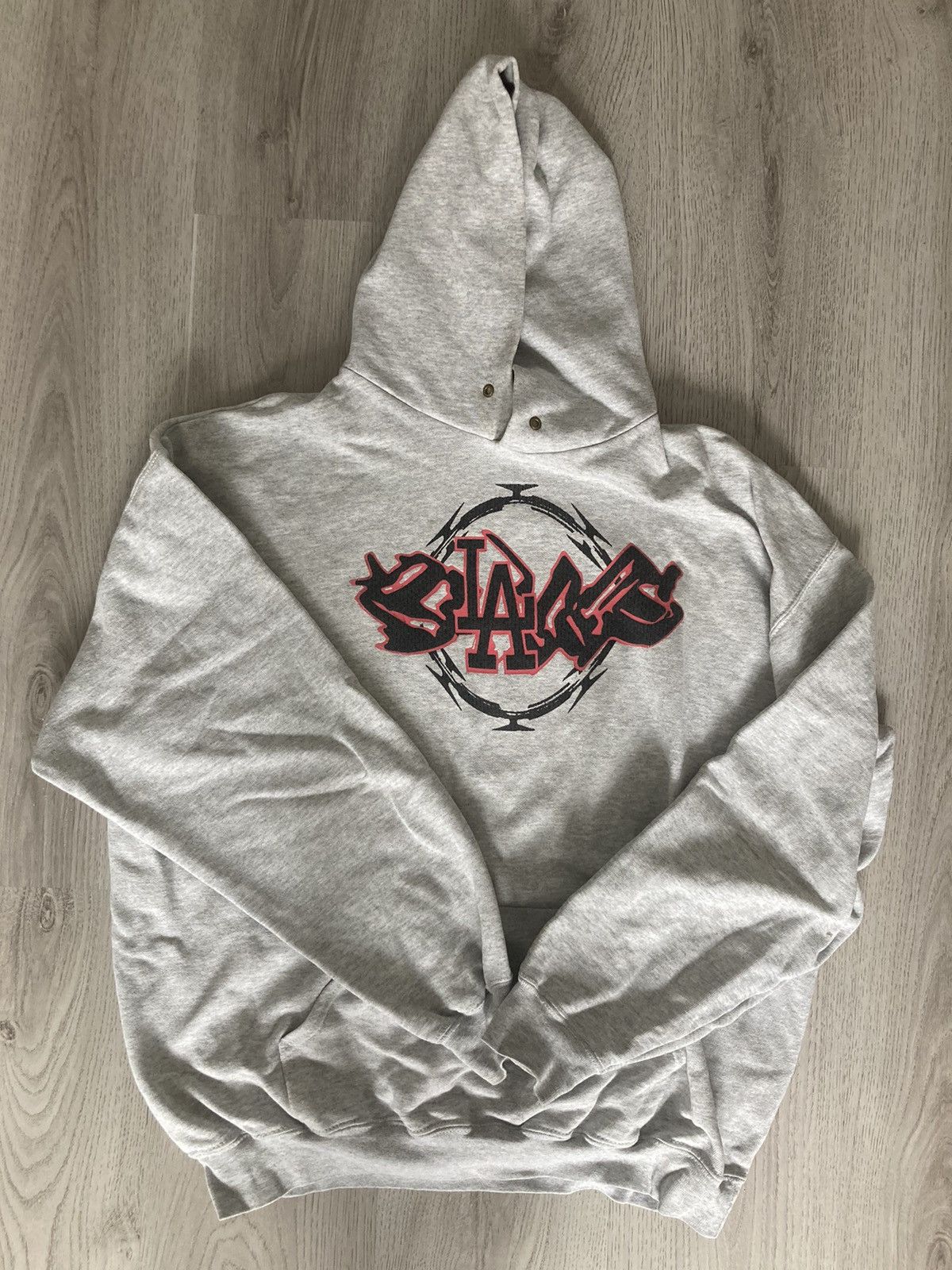 image of Drain Gang Bladee Exer Hoodie in Grey, Men's (Size XL)