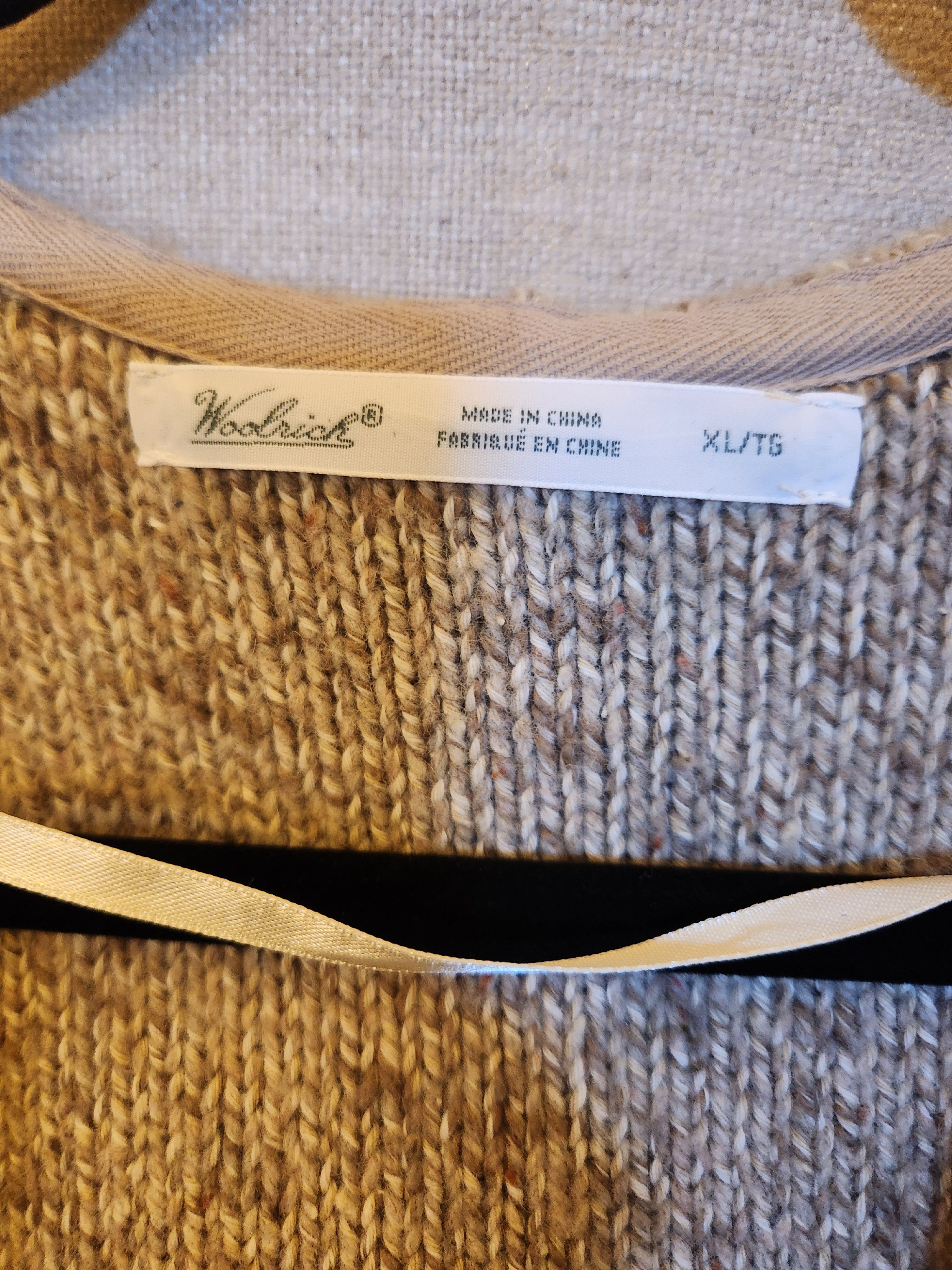 Woolrich Woolen Mills Cotton/Wool Open Front Hooded Southwest Designed Cardigan Size XL / US 12-14 / IT 48-50 - 4 Thumbnail