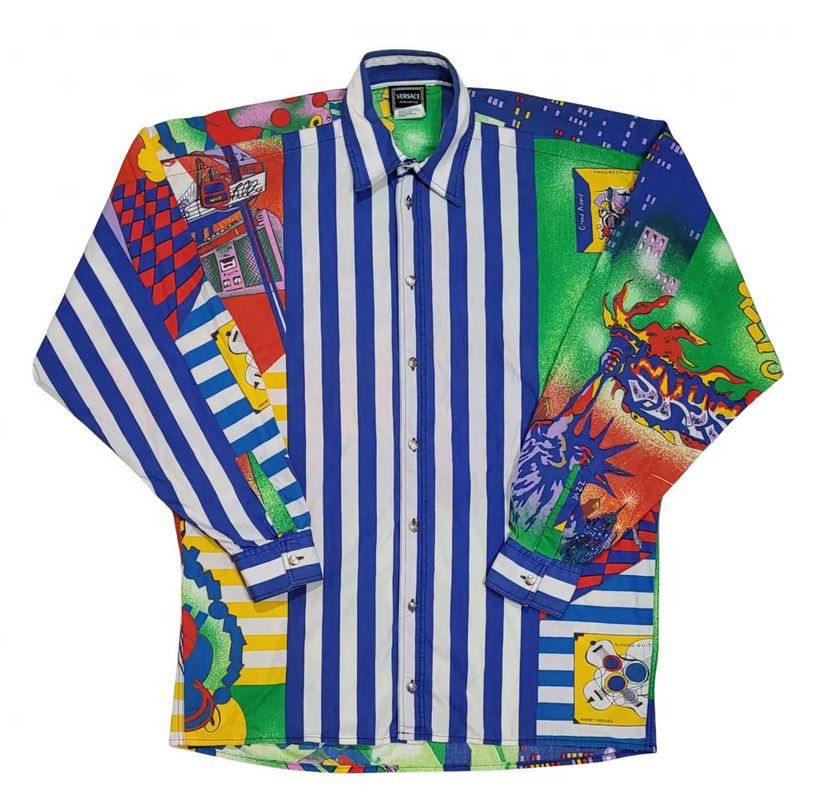 image of Versace Jeans Couture Versace New York Jazz Music Dancer Graffiti 1995 Shirt, Men's (Size Medium)