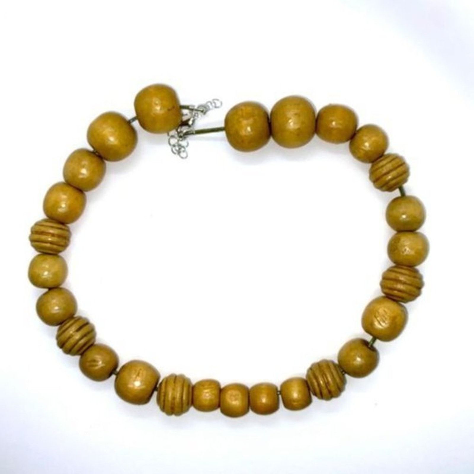 Handmade Handmade Wooden Beaded Necklace Round Textured Size ONE SIZE - 2 Thumbnail