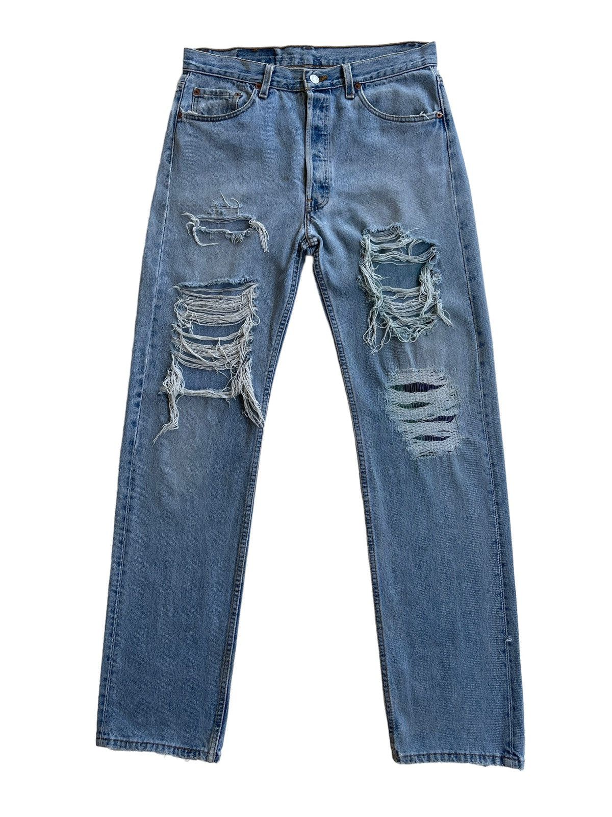 Levi's Vintage Clothing Vintage Levis 522 Ripped Distressed Denim Size US 32 / EU 48 - 1 Thumbnail