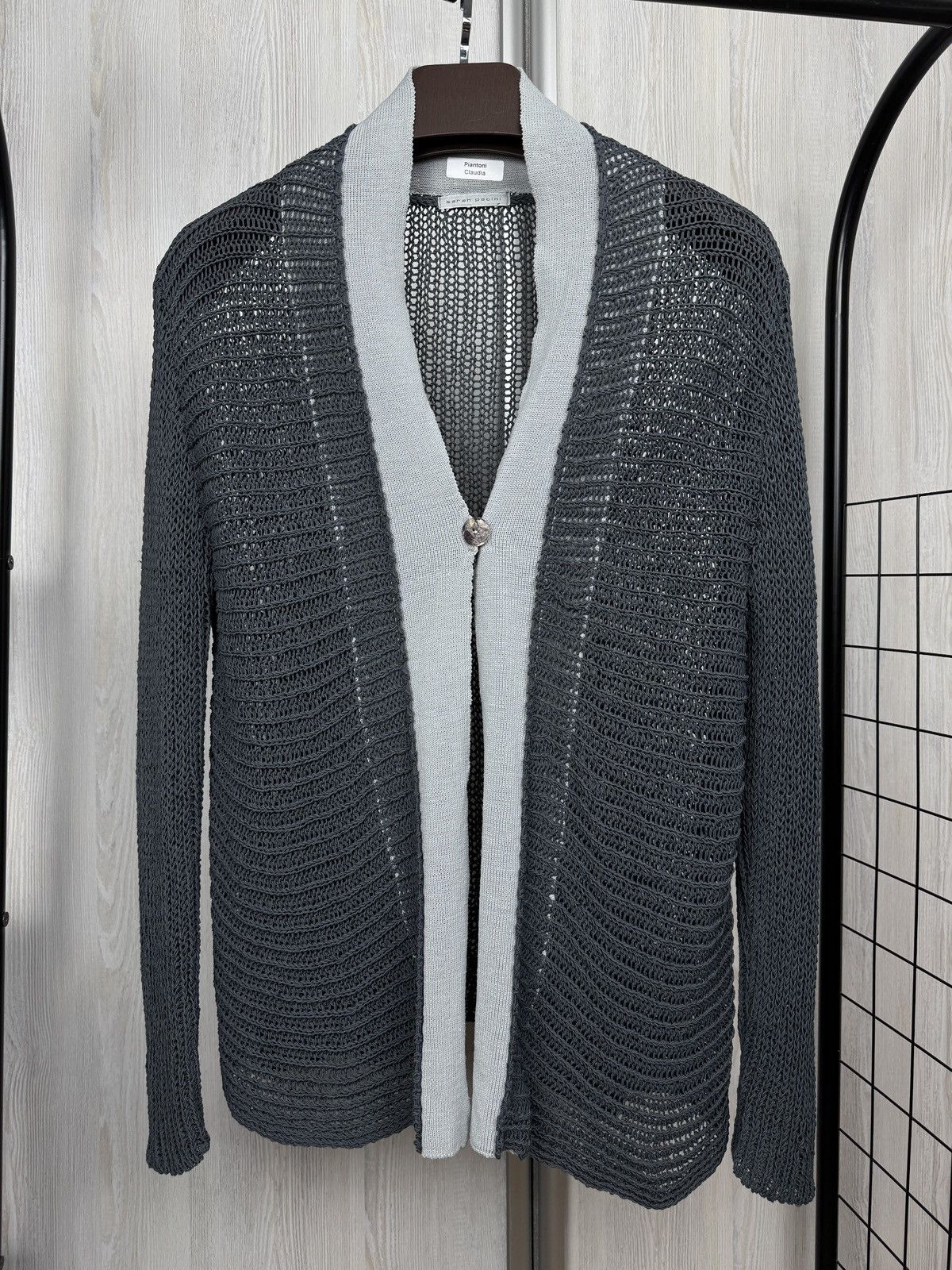 Sarah Pacini Sarah Pacini blue knitted one button cardigan Size M / US 6-8 / IT 42-44 - 2 Thumbnail