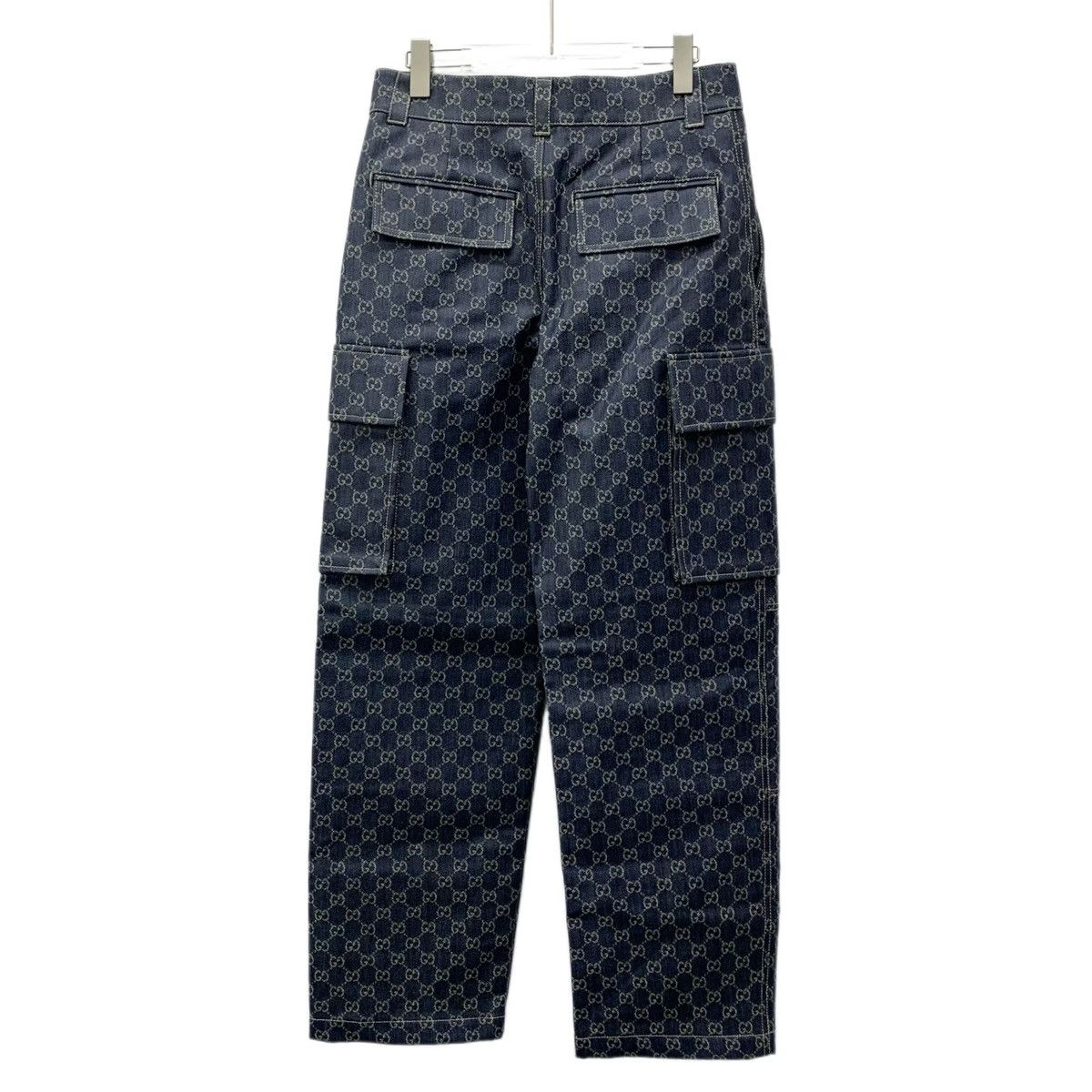 Gucci Gucci Blue Allover Logo Jacquard Casual Cargo Jeans K26WX Size US 30 / EU 46 - 2 Thumbnail