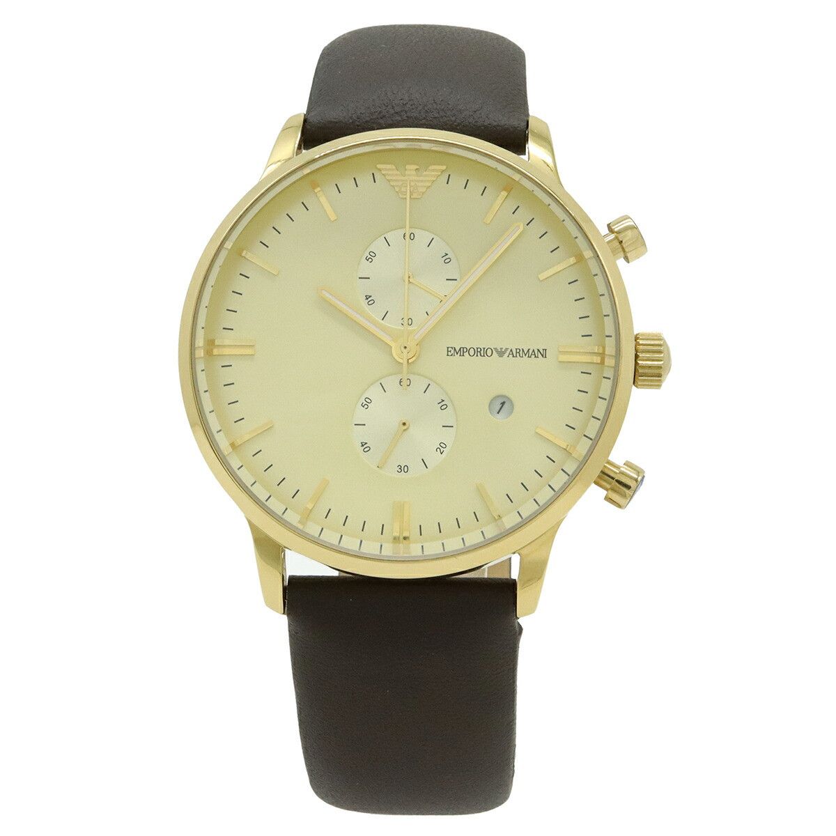 Emporio Armani Emporio Armani Emporio Armani Gold Plated Chronograph Mens Metal Quartz AR-0386 DUTY FREE for USA Size ONE SIZE - 1 Thumbnail
