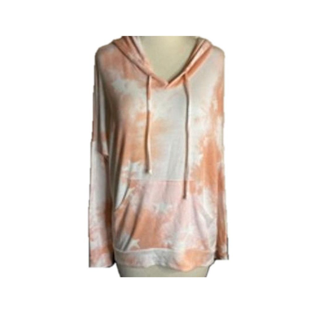 Other Enti Peach White Tie Dye Lightweight Hoodie Sweatshirt Size M / US 6-8 / IT 42-44 - 2 Thumbnail