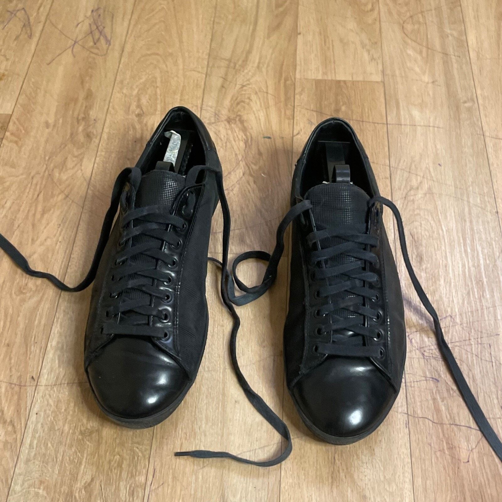 Burberry BURBERRY SHOES SNEAKERS MEN'S lace up SHOES Leather Low Top Size US 8 / EU 41 - 6 Thumbnail