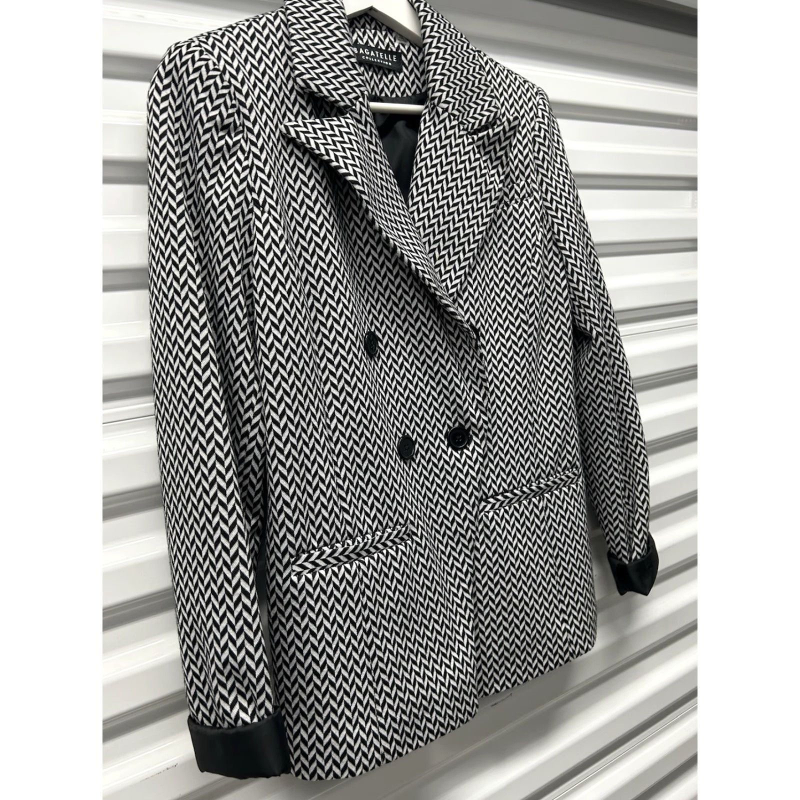 Vintage Bagatelle Collection Women's Blazer Jacket Black/White Tweed Business Small Size S / US 4 / IT 40 - 3 Thumbnail