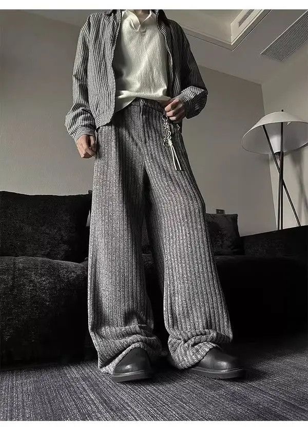 Japanese Brand Miyuki x Konno Corduroy Stripe Loose Wide Leg Flare Pants Size US 30 / EU 46 - 2 Thumbnail