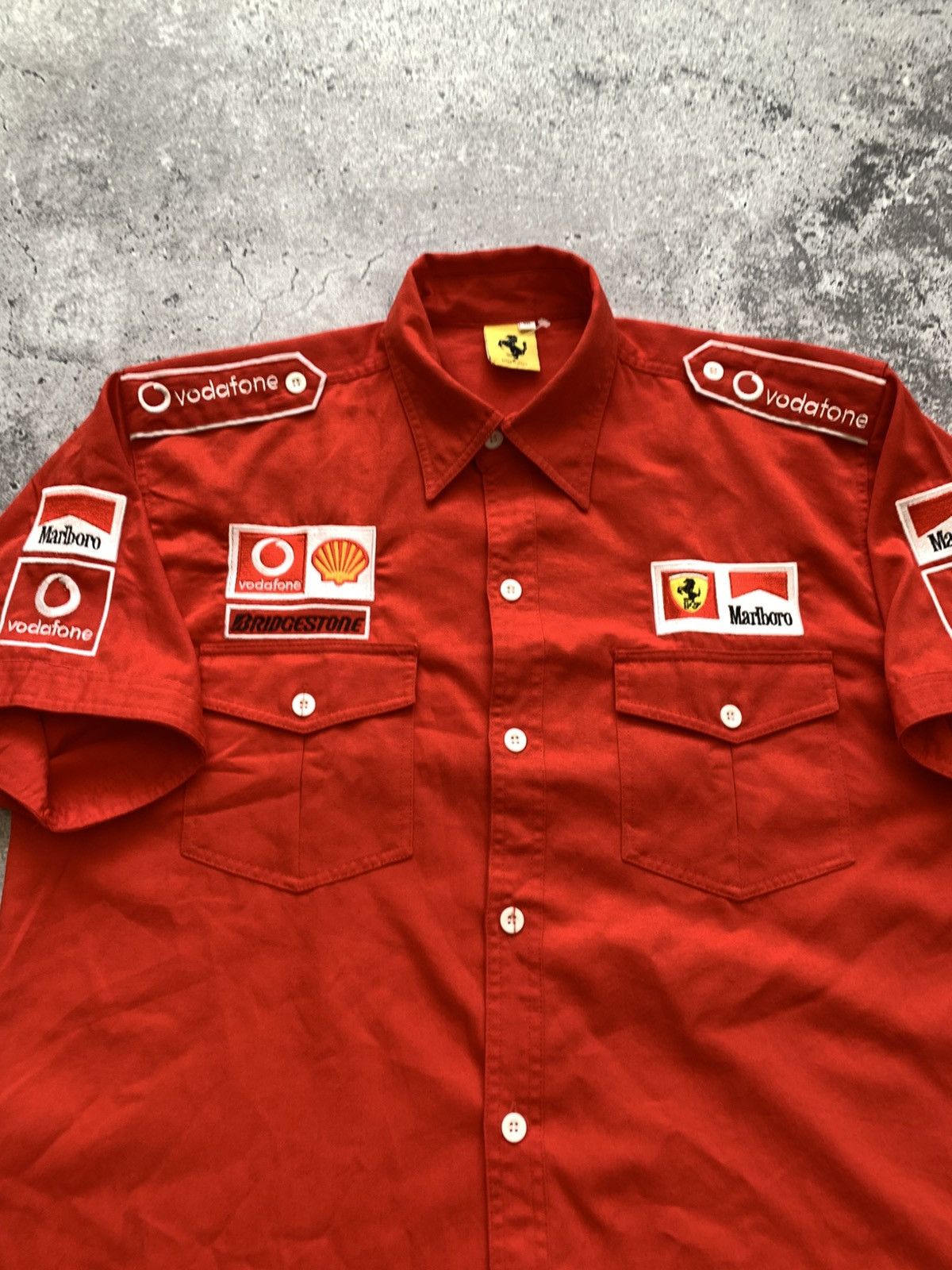 Ferrari 🔥VINTAGE 90s FERRARI F1 RACING TEAM MARLBORO SHIRT BUTTOP UP Size US XXL / EU 58 / 5 - 4 Thumbnail