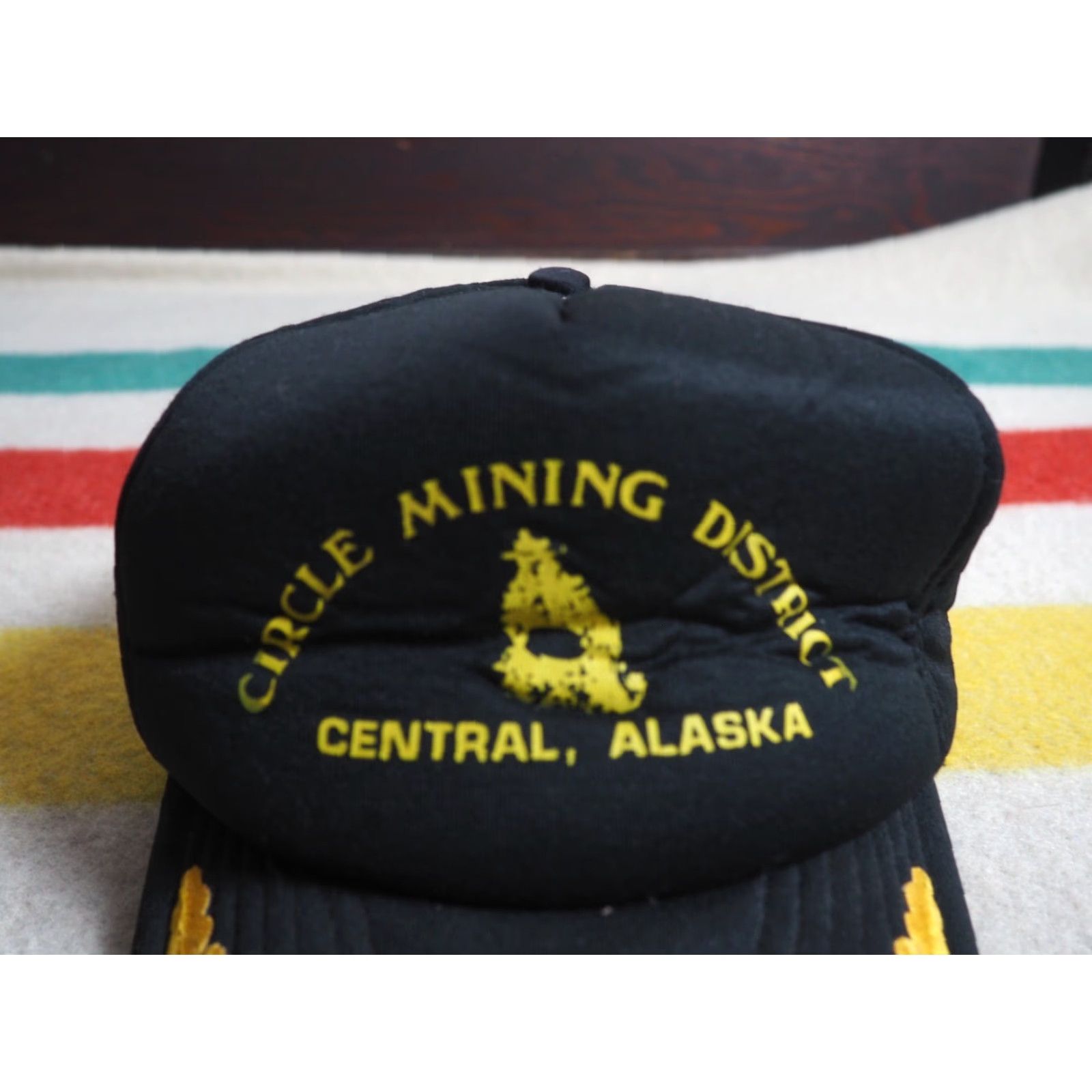 Vintage VTG 80s Circle Mining Central Alaska Black Foam Snapback Trucker Hat Adjustable Cap Mens Womens Size ONE SIZE - 5 Thumbnail