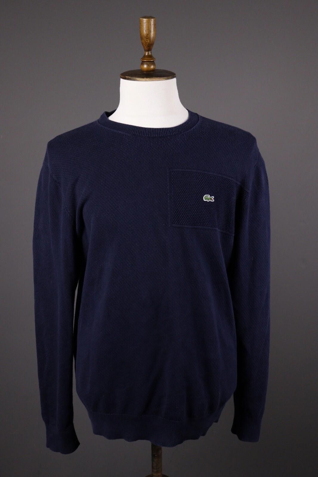 Lacoste Lacoste Blue Cotton Knit Sweater Size FR 6 / US XL Size US XL / EU 56 / 4 - 1 Thumbnail