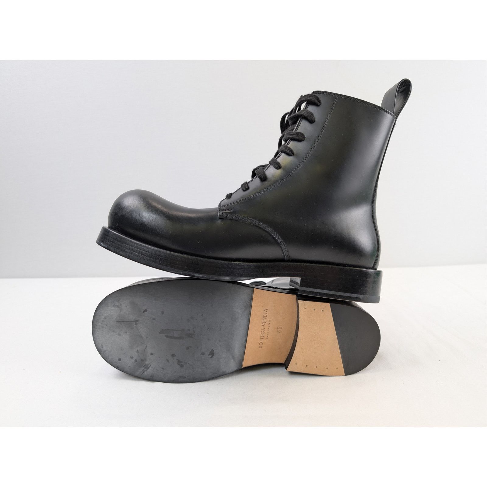 Bottega Veneta o1rshd1 Tokyo Brush Calf Rubber Ankle Boots in Black Size US 13 / EU 46 - 1 Thumbnail