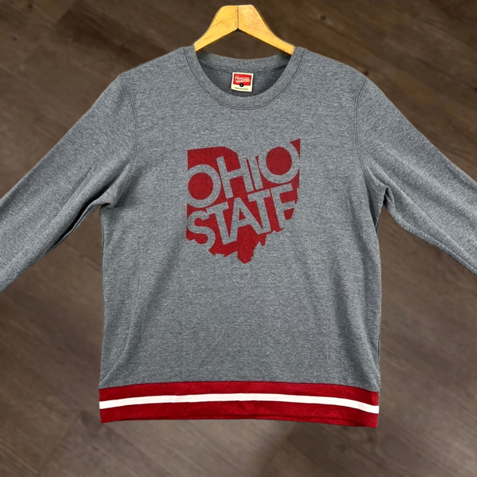 Vintage Homage Ohio State Buckeyes Sweatshirt Mens Large Crew Neck Gray Red Pullover Logo Size US L / EU 52-54 / 3 - 1 Thumbnail