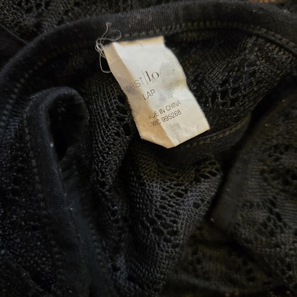 Designer Black Lace Detailed WL Long Tank Size L / US 10 / IT 46 - 3 Thumbnail