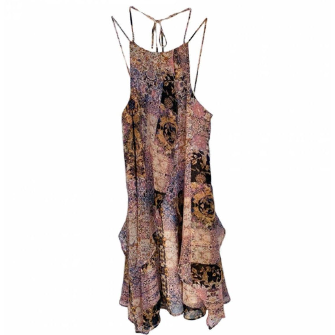 Bcbgmaxazria BCBG Pink Cream Paisley Print Ruffle Tank Mini Dress Size XXS / US 00 / IT 34 - 8 Thumbnail
