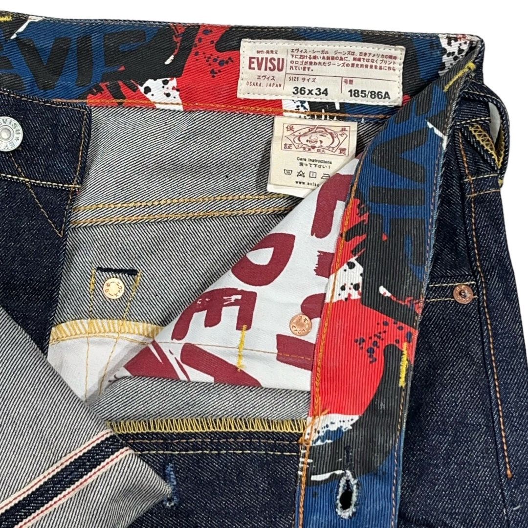 Evisu × Japanese Brand × Vintage EVISU PAINT SPLATTER SELVEDGE DIACOCK DENIM [36-34] Size US 36 / EU 52 - 2 Thumbnail