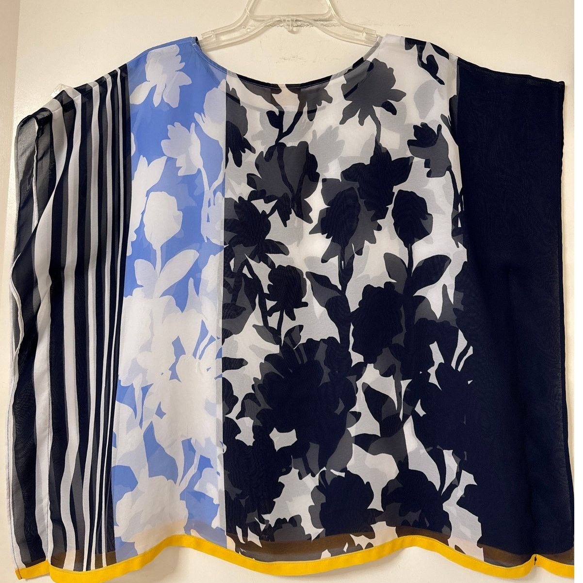 Other Ruby Rd. Large Poncho Blouse Blue, Navy & White W Yellow Size L / US 10 / IT 46 - 5 Thumbnail