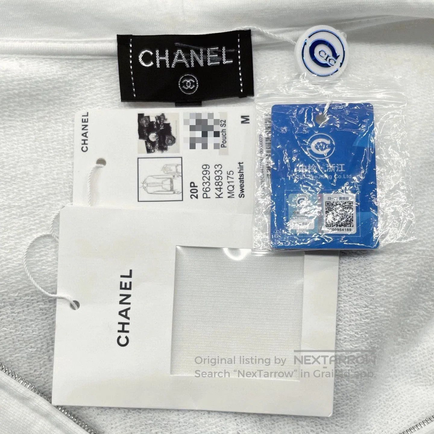 Chanel White Graffiti Zip-Up Jacket.