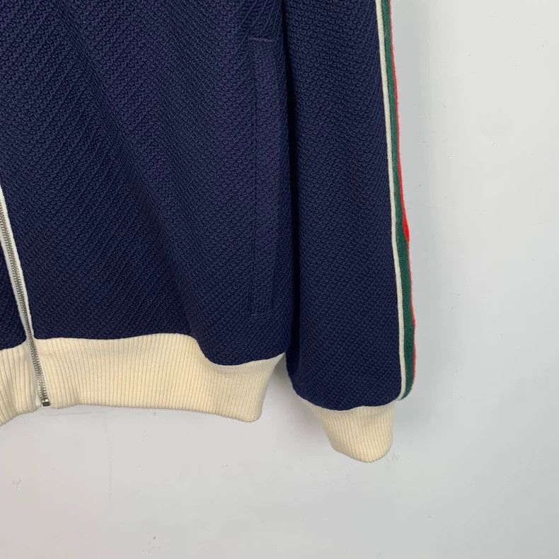 Gucci Gucci Dark blue logo embroidered wool hooded drawstring zip Size US XS / EU 42 / 0 - 4 Thumbnail
