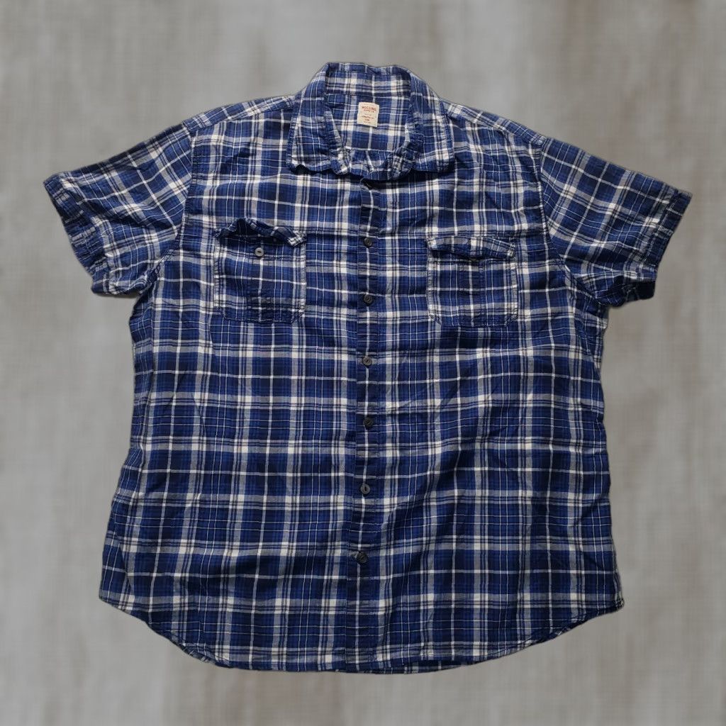 Mossimo Mossimo Shirt Button-Up Plaid Blue Short Sleeve Pockets 2XL Men's Size 2XL Adult Casual Modern Vintage No N/A Size US XXL / EU 58 / 5 - 1 Thumbnail