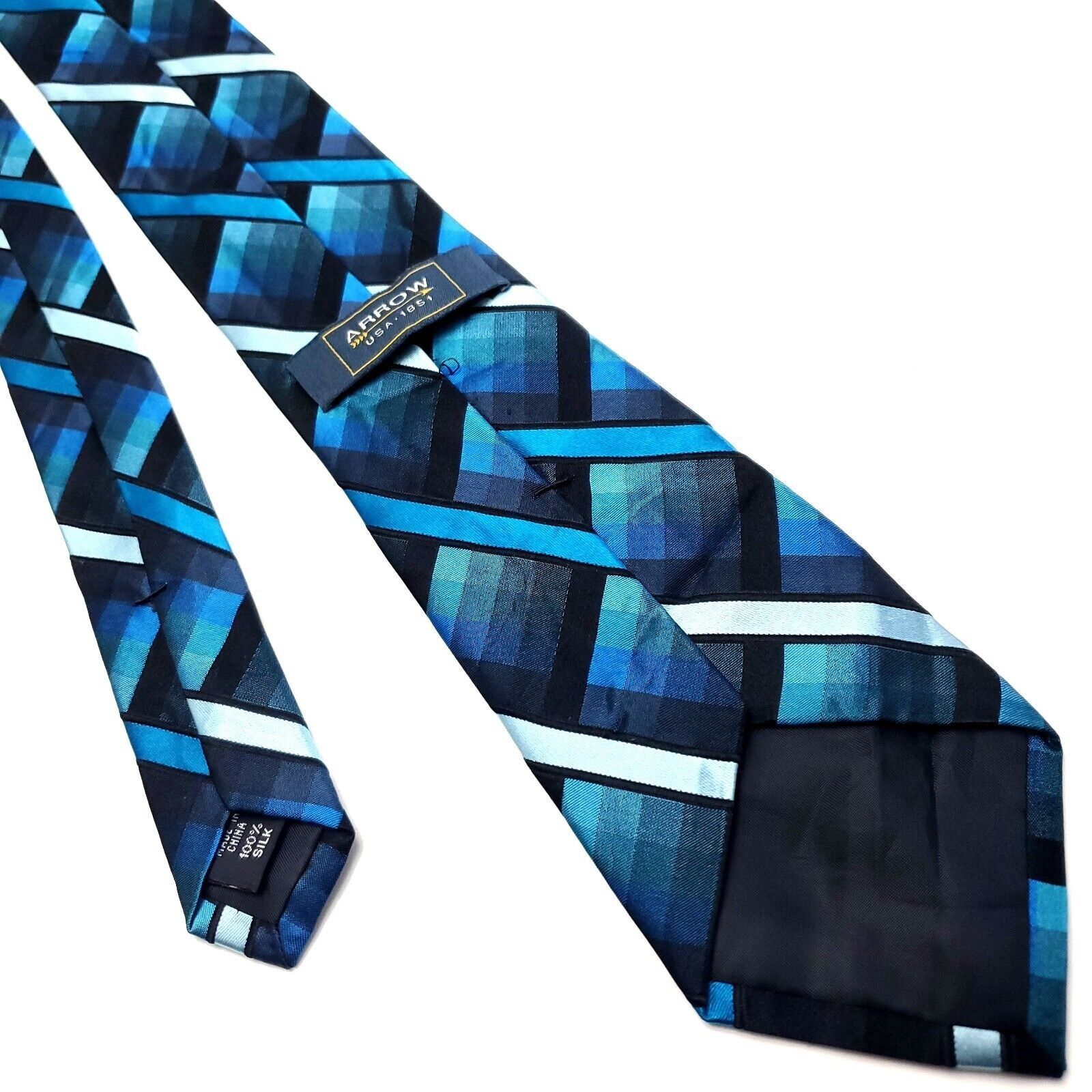 Arrow Arrow Blue Silk Tie Woven Striped Size ONE SIZE - 3 Thumbnail