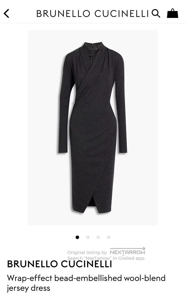 Brunello Cucinelli Brunello Cucinelli Long Sleeve Wool Dress Size M / US 6-8 / IT 42-44 - 2 Thumbnail
