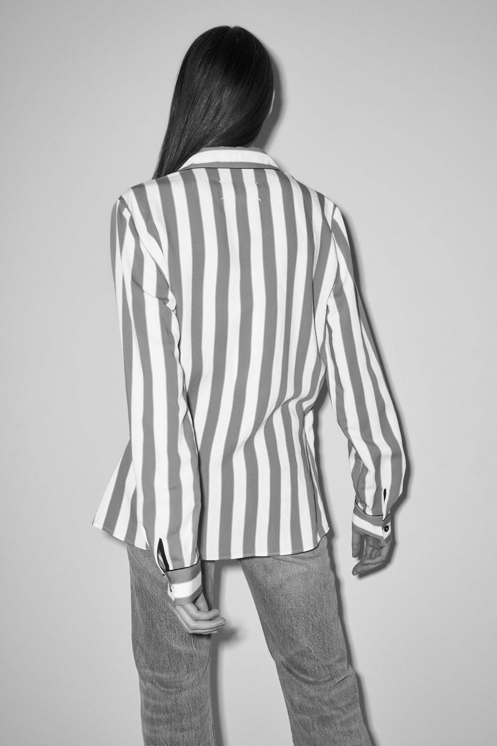 Maison Margiela MAISON MARGIELA Patch-pocket striped crossover jacket Size XS / US 0-2 / IT 36-38 - 8 Thumbnail
