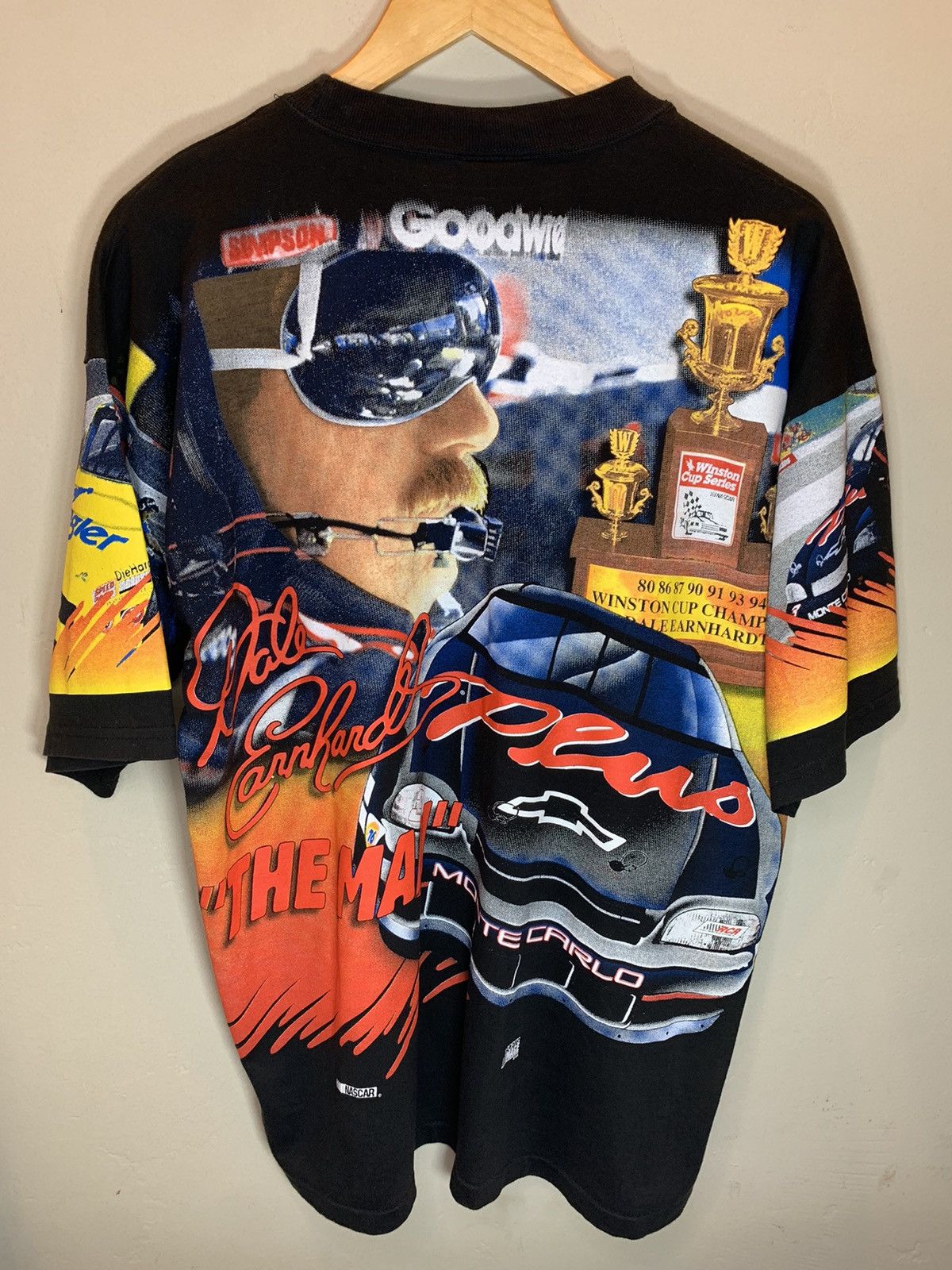 NASCAR *RARE* Vintage 90’s Dale Earnhardt NASCAR AOP Racing T-Shirt Size US L / EU 52-54 / 3 - 2 Thumbnail