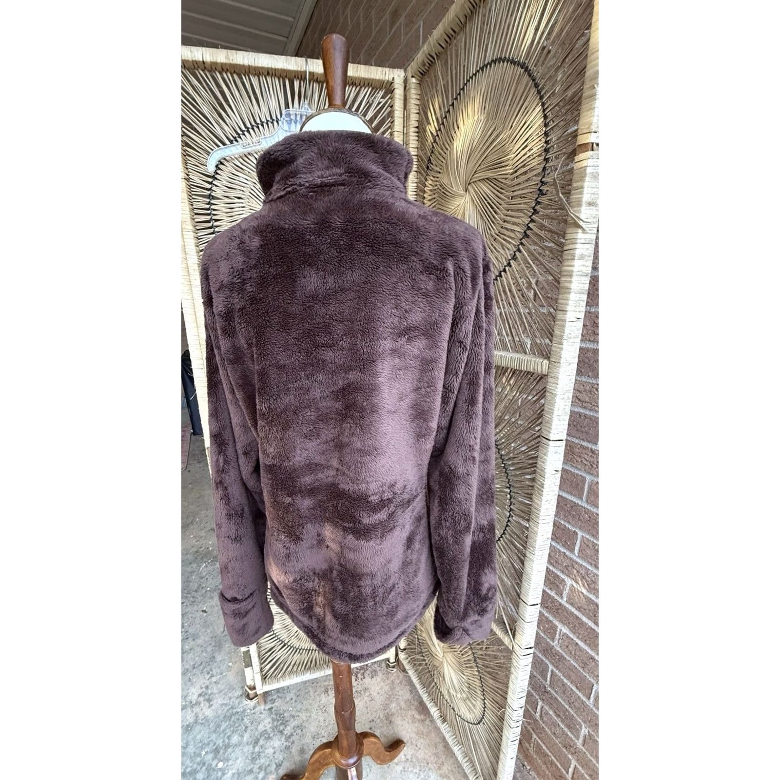 The North Face The North Face Womens Large Brown Fleece Pullover 1/4 Zip Jacket Size L / US 10 / IT 46 - 7 Thumbnail
