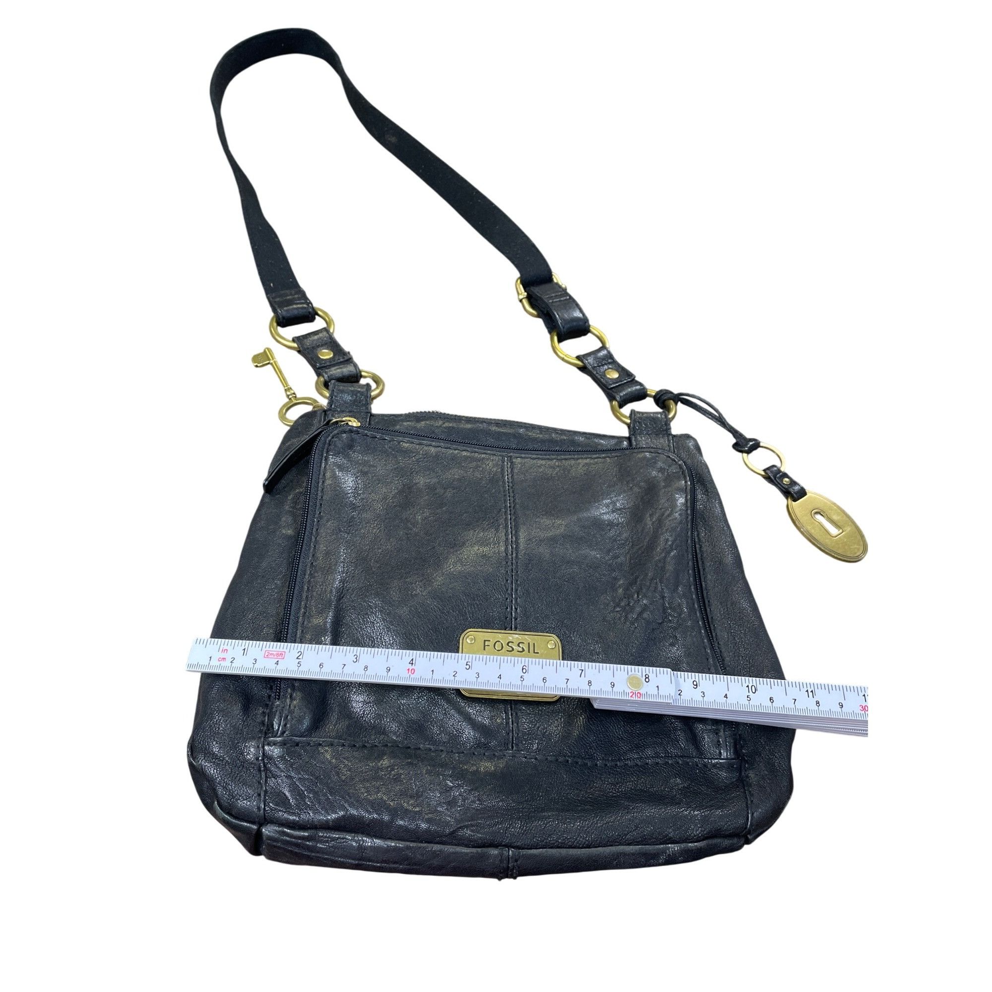 Fossil Fossil Long Live Vintage Womens Black Leather Crossbody Han Size ONE SIZE - 9 Thumbnail