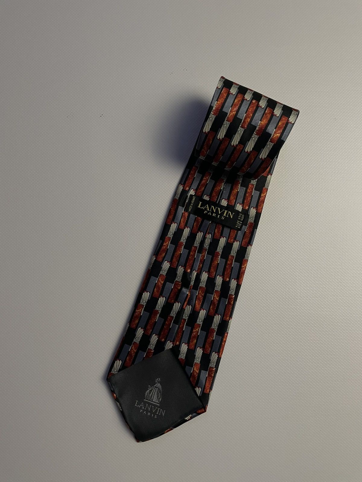 Lanvin Lanvin Paris Silk Tie Geometric Pattern Made in France Size ONE SIZE - 1 Thumbnail